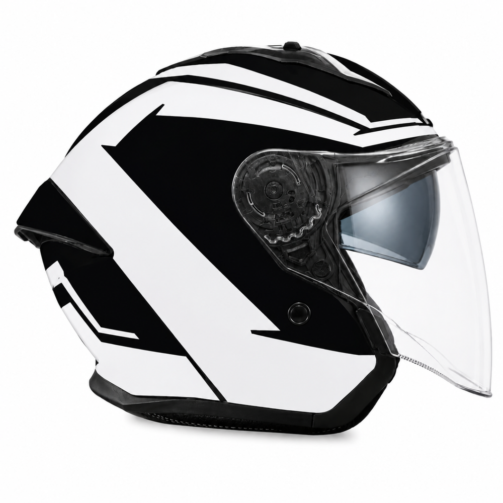 Spada Aura Kalon Open Face Motorcycle Helmet With Visor - Black/White