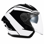 Spada Aura Kalon Open Face Motorcycle Helmet With Visor - Black/White