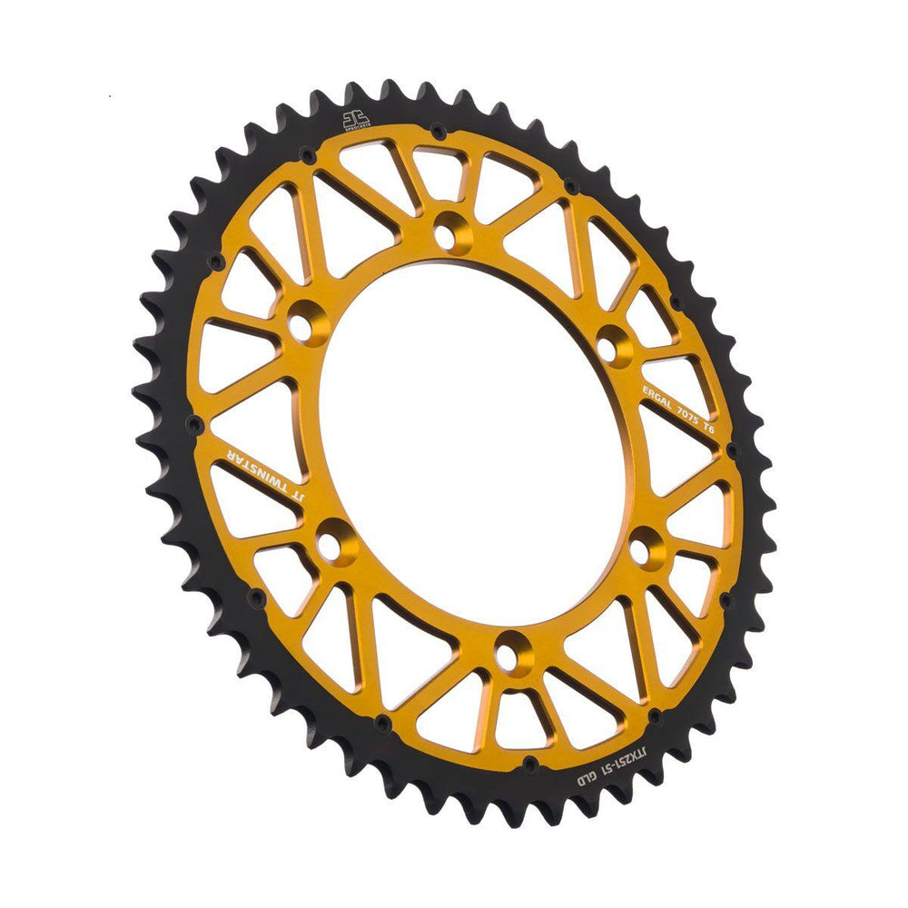 JT Twinstar Sprocket For Yamaha TTR230 2005-2026 Rear 51T - Black/Gold