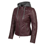 Spada Pulse Ladies Leather Motorcycle Jacket - Port Red