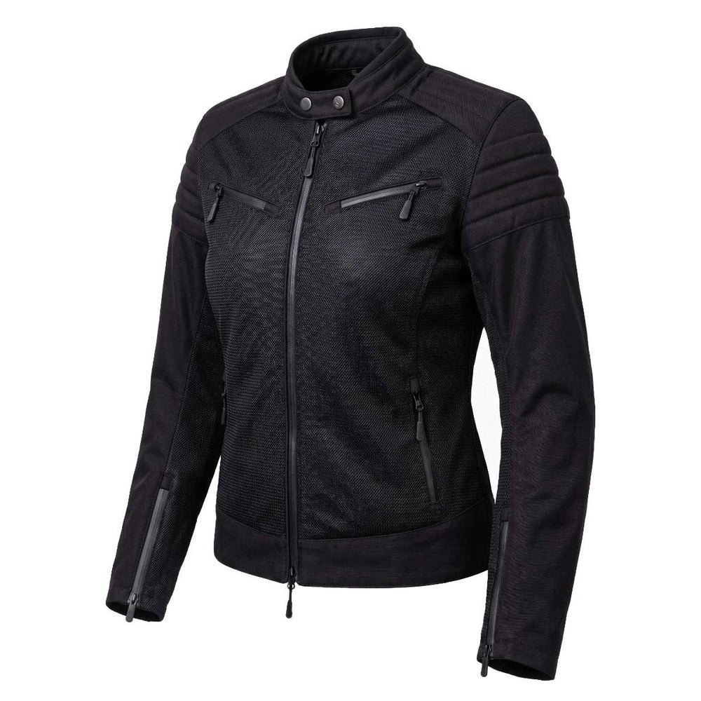 Spada Cafe Air Ladies Ventilated Motorcycle Jacket - Stealth Black