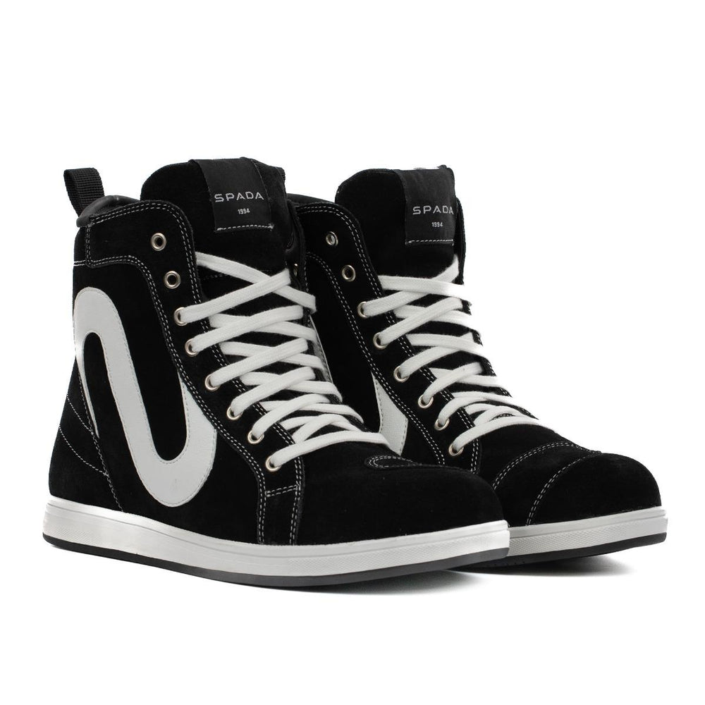 Spada Strider S Waterproof Trainer Style Motorcycle Boots - Black/White