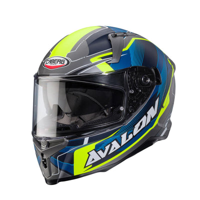 Caberg Avalon X Optic Matt Grey Blue Yellow Helmet