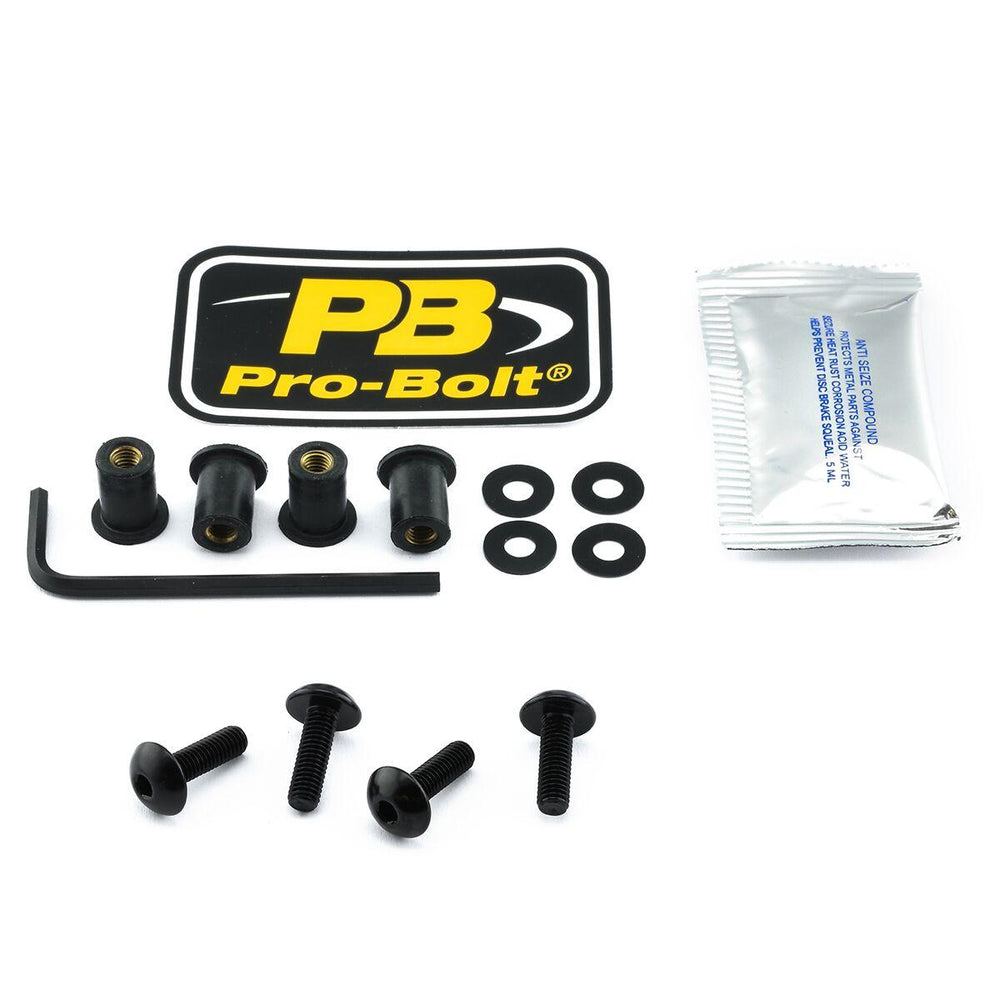 Pro Bolt Aluminium Screen Bolt Kit For Mv Agusta Brutale 800 ABS 2015-2022 - Black