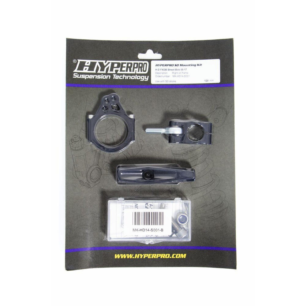 Hyperpro Steering Damper Mounting Kits For Harley Davidson FXDB 1584 2007-2013 - Black