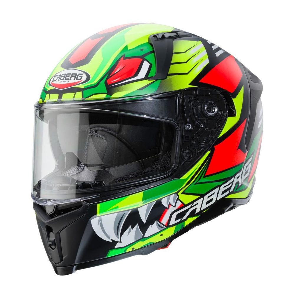 Caberg Avalon Giga Full Face Motorcycle Helmet - Matt Black/Yellow Fluo/Red Fluro