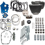 S&S Cycle 132" Power Package For Harley Davidson FLDE 1750 ABS 2018-2020 - Highlighted Fins/Wrinkle Black