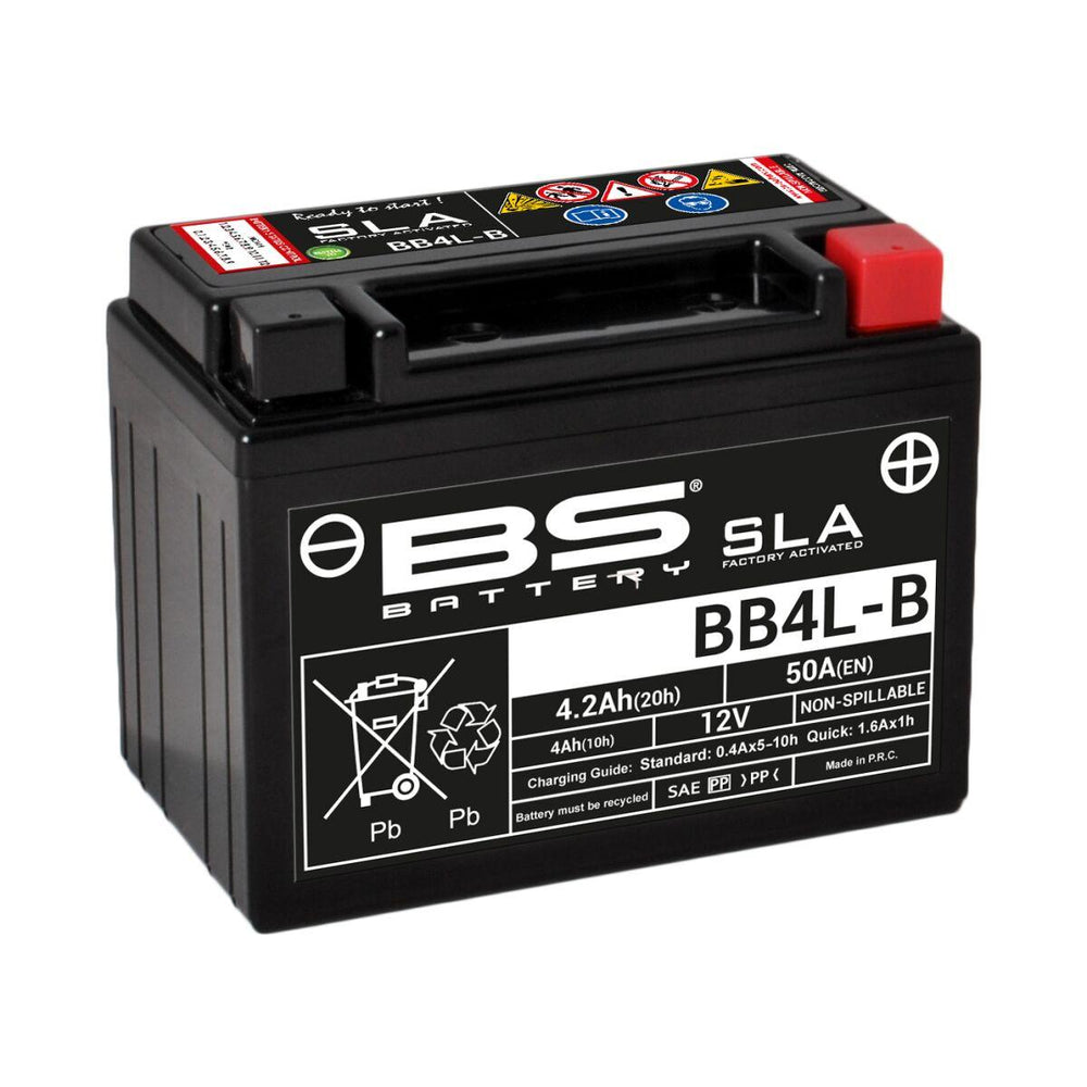 BS Battery SLA AGM Battery For Benelli 491 50 AC 2001-2006 - Black