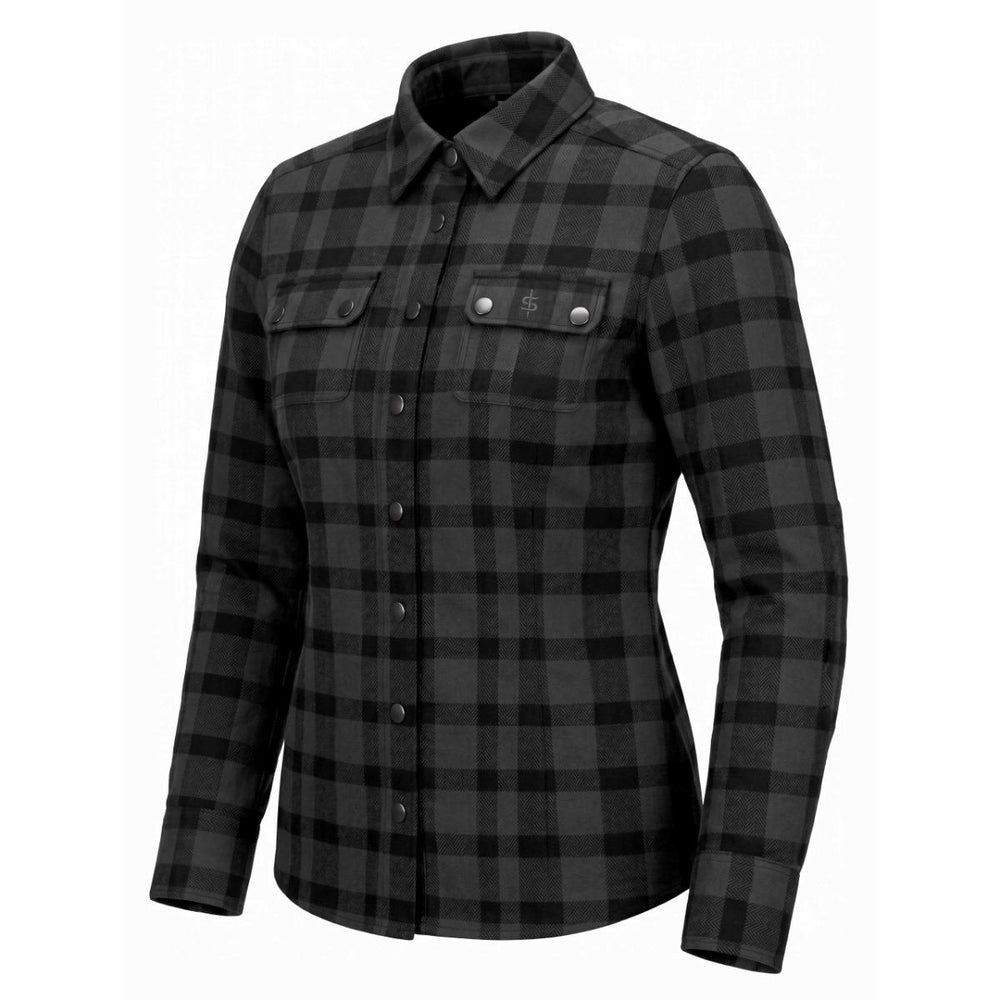 Spada Ember CE Approved Ladies Armoured Motorcycle Shirt - Black/Grey