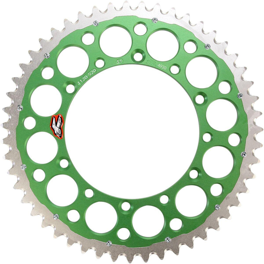 Renthal Twinring Sprocket For Kawasaki KDX250 1983-1994 Rear 51T - Green