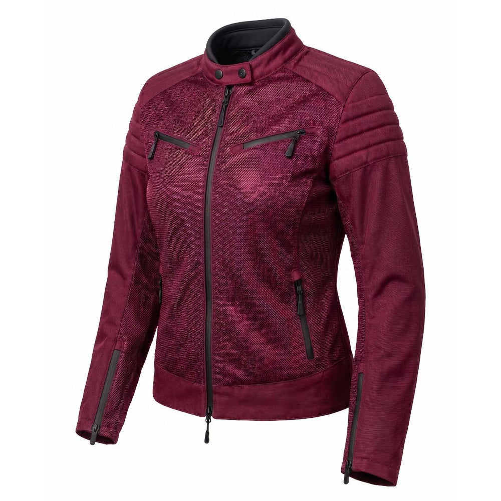Spada Cafe Air Ladies Ventilated Motorcycle Jacket - Berry Red