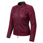 Spada Cafe Air Ladies Ventilated Motorcycle Jacket - Berry Red