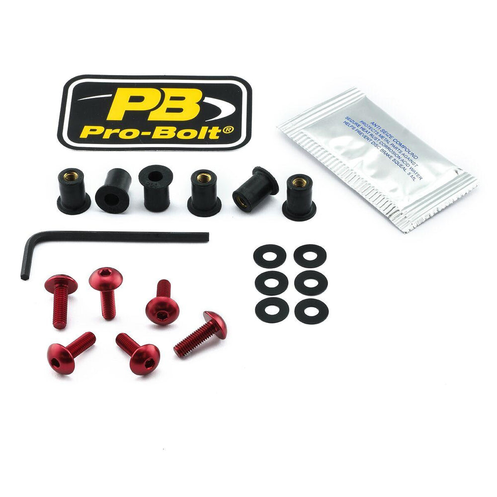 Pro Bolt Aluminium Screen Bolt Kit For KTM Adventure 900 2006-2010 - Red