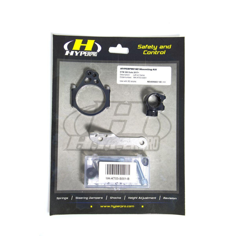 Hyperpro Steering Damper Mounting Kit For KTM  Duke 390 2017-2021 - Black