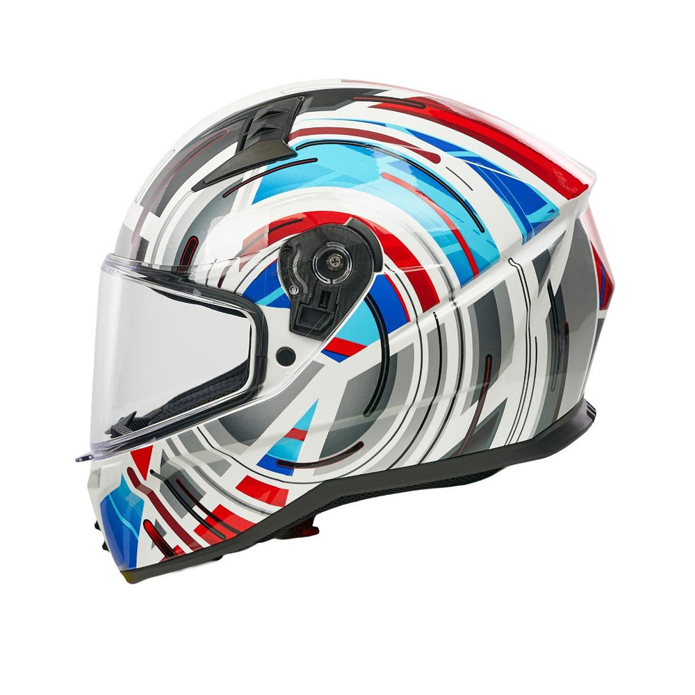 Spada Raiden 3 Cyclone Full face Motorcycle Helmet - White/Red/Blue