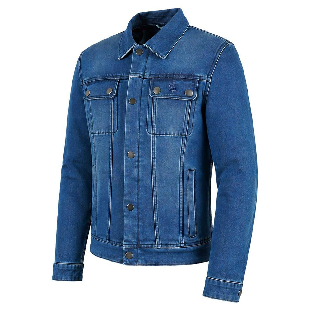 Spada Tura Trucker Men's Motorcycle Jacket - Washed Blue