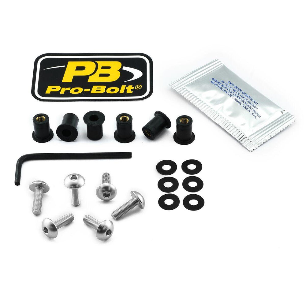 Pro Bolt Aluminium Screen Bolt Kit For KTM Adventure 900 2006-2010 - Silver