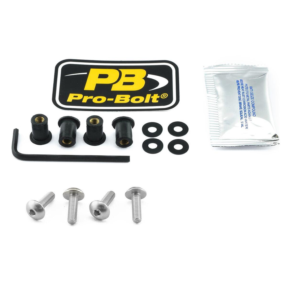 Pro Bolt Aluminium Screen Bolt Kit For Mv Agusta Brutale 800 ABS 2015-2022 - Silver