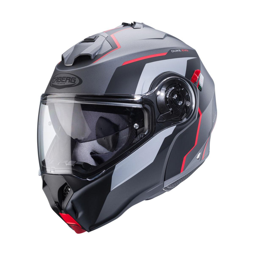 Caberg Duke Evo Move Matt Gun Metal Black Red Helmet