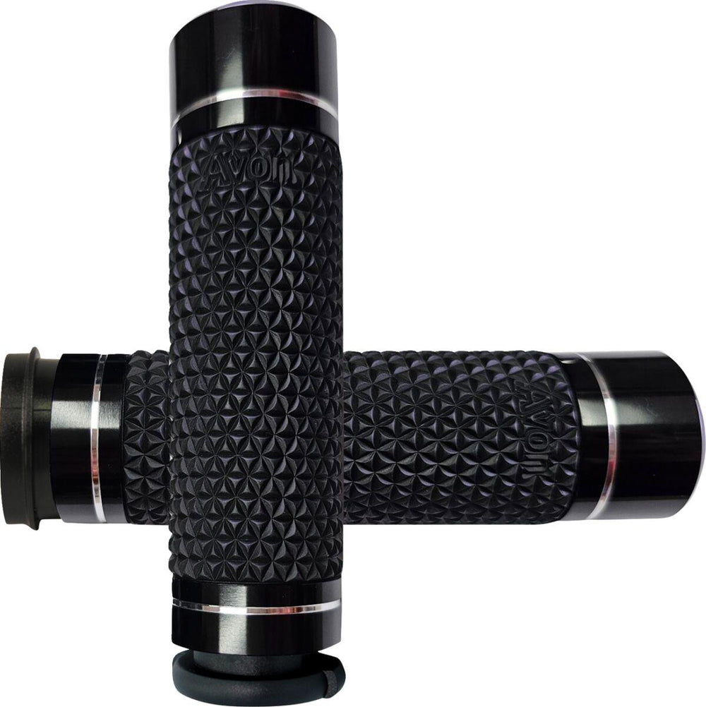 Avon Grips K25 Diamond Knurled No Flange Grips For Harley Davidson FLDE 1750 2018-2020 - Black