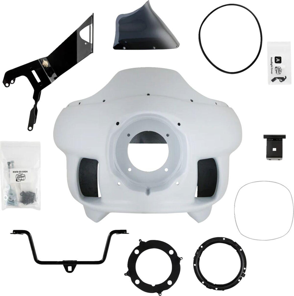 Klock Werks FXRP-Style Fairing Kit For Harley Davidson XL1200C 1996-2003 - Black/Powder-Primed/White