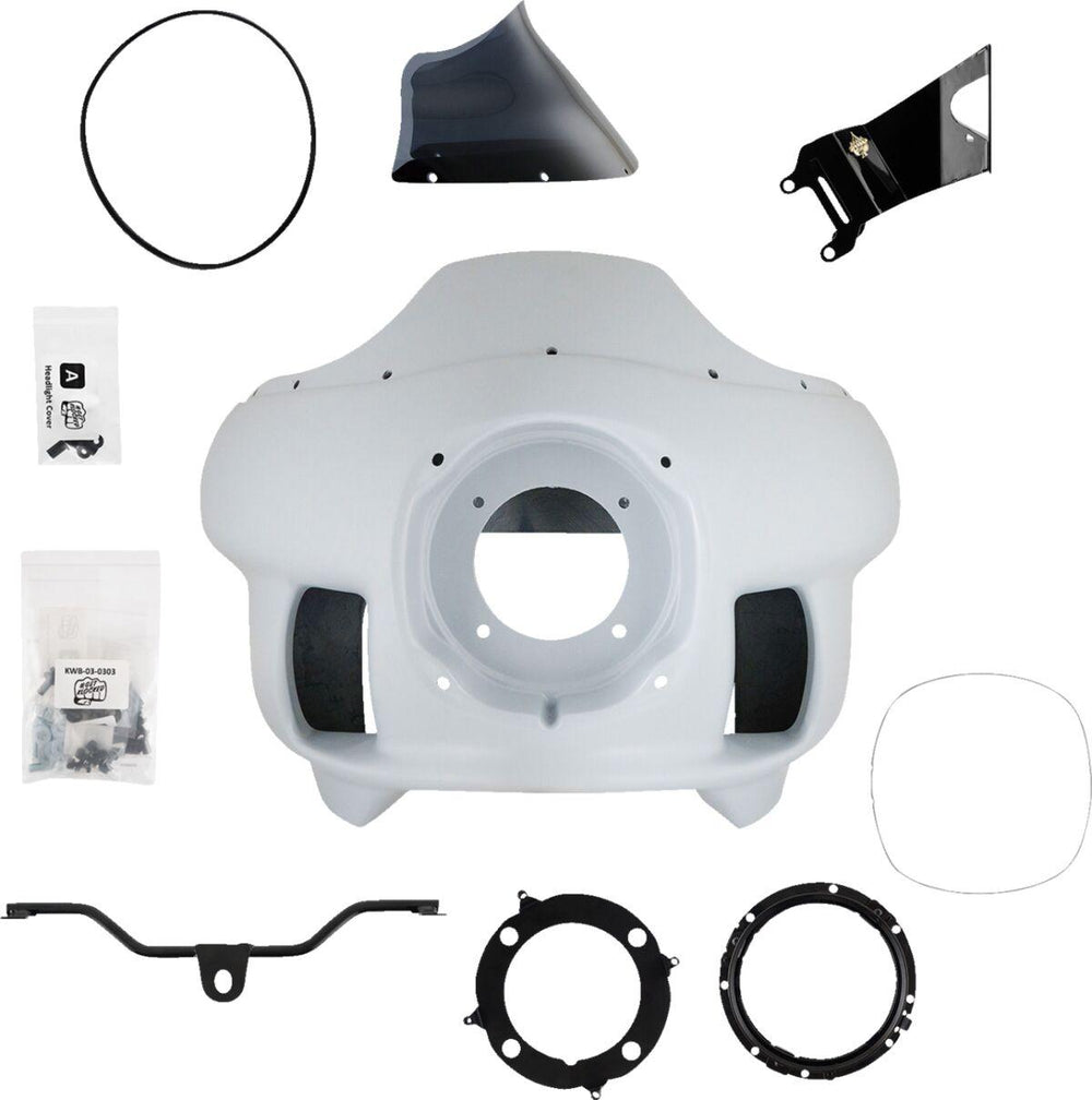 Klock Werks FXRP-Style Fairing Kit For Harley Davidson FXR1340 1986-1994 - Black/Powder-Primed/White