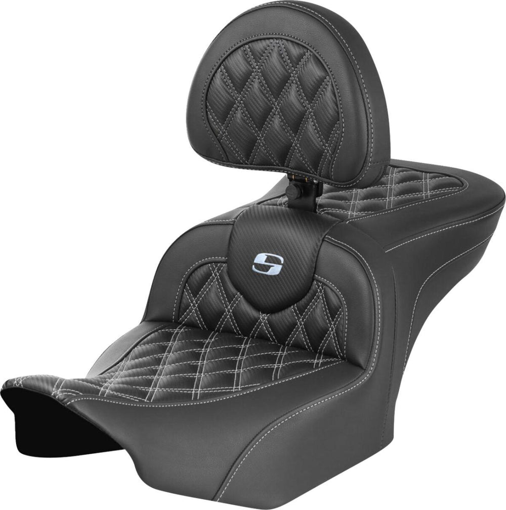 Saddlemen Roadsofa Lattice Stitch Seat For Harley Davidson FLHX 1923 ABS 2024-2026 - Black/Silver