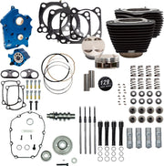 S&S Cycle 129" Power Package Engine Performance Kit For Harley Davidson FLDE 1750 2018-2020 - Black Non-Highlighted Fins
