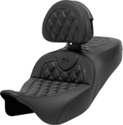 Saddlemen Roadsofa Lattice Carbon Fibre Seat With Backrest For Harley Davidson FLH 1868 2021 - Black