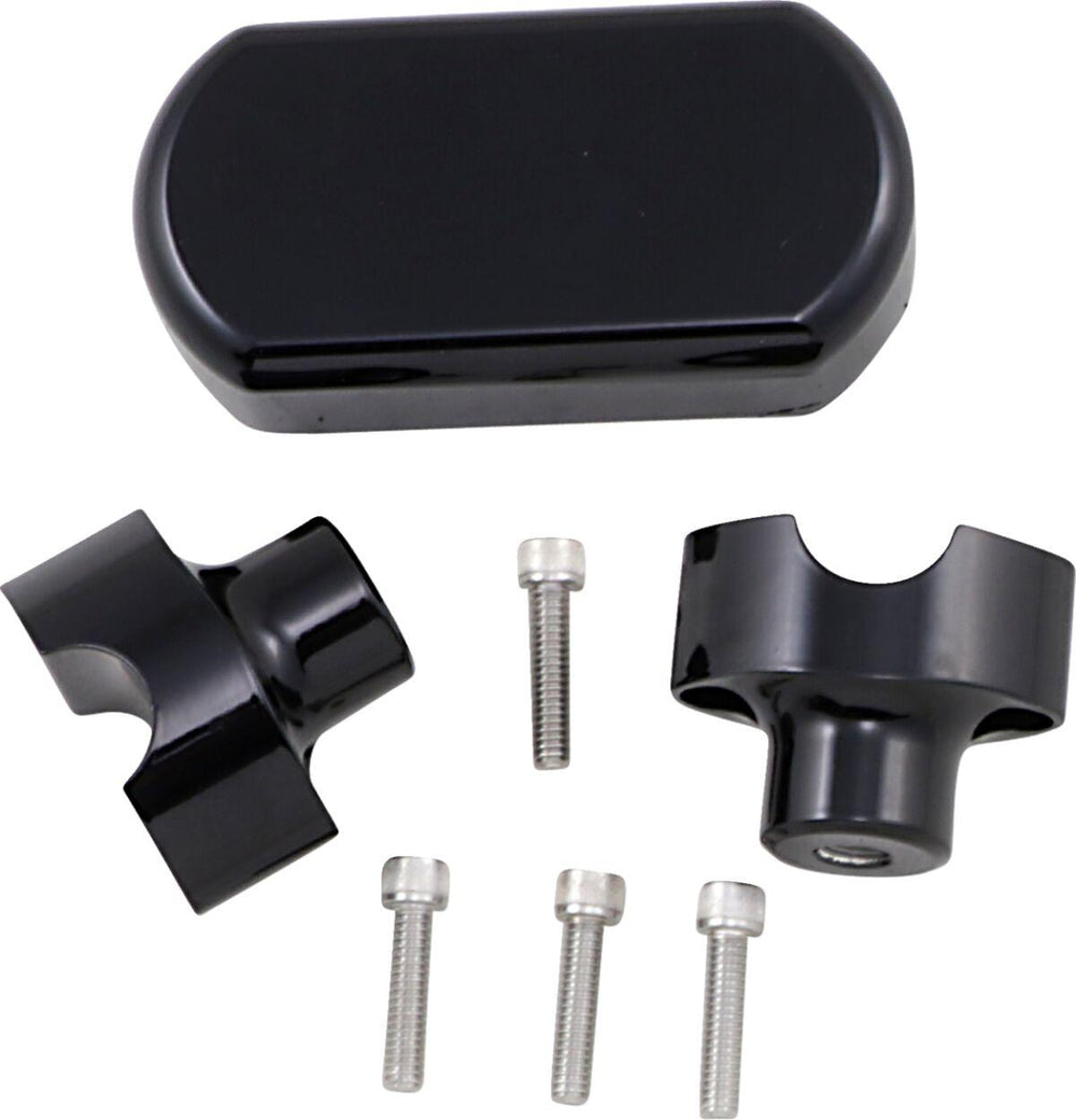 LA Choppers Solid Handlebar Riser & Top Clamp Kit For Harley Davidson FLD 1690 ABS 2015-2016 38.1 mm (1-1/2") - Black