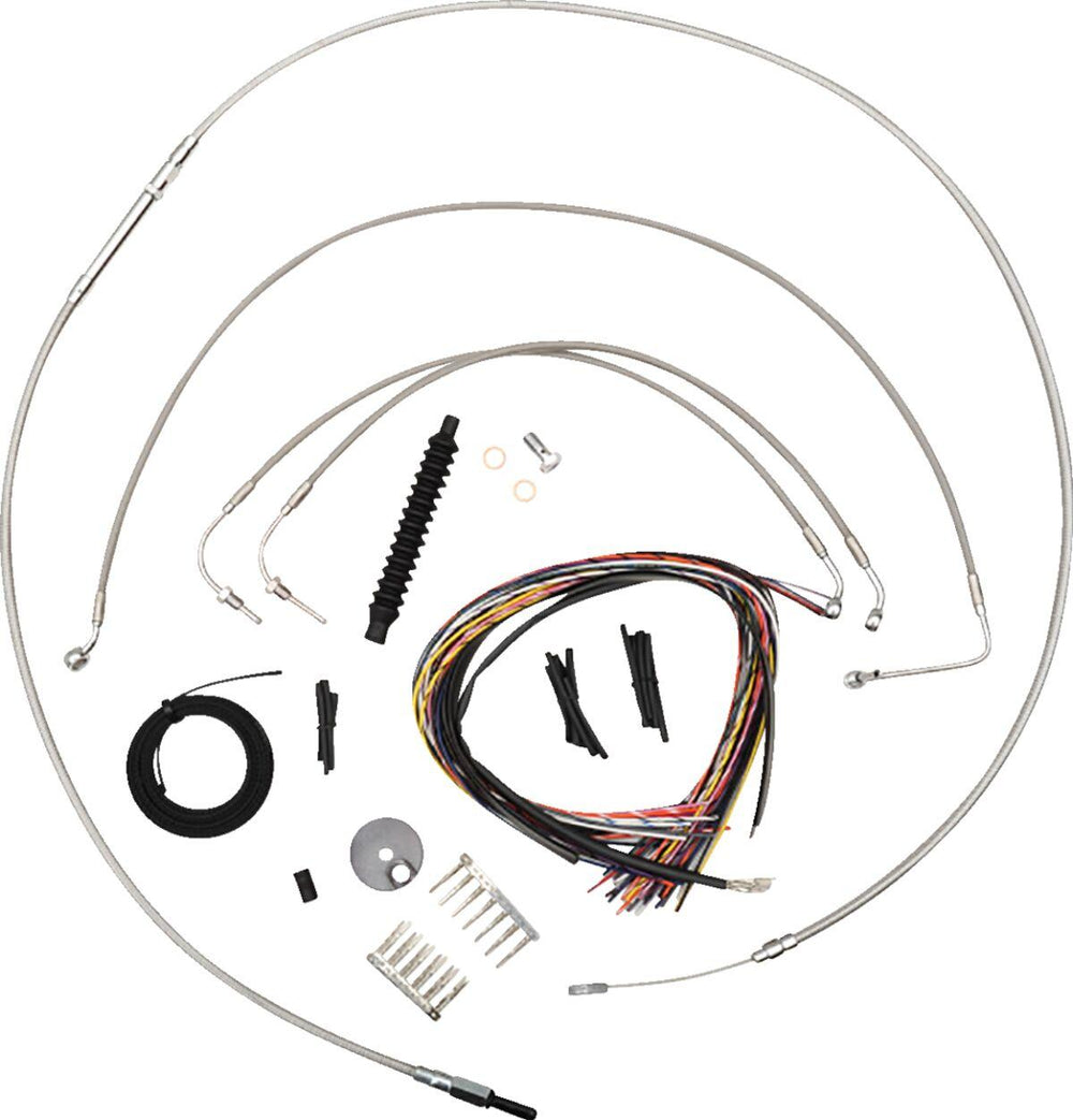 LA Choppers Handlebar Cable/Brake Hose Kit ABS For Harley Davidson FLDE 1750 ABS 2018-2020 30.5 cm - 35.5 cm (12" - 14") - Clear-Coated