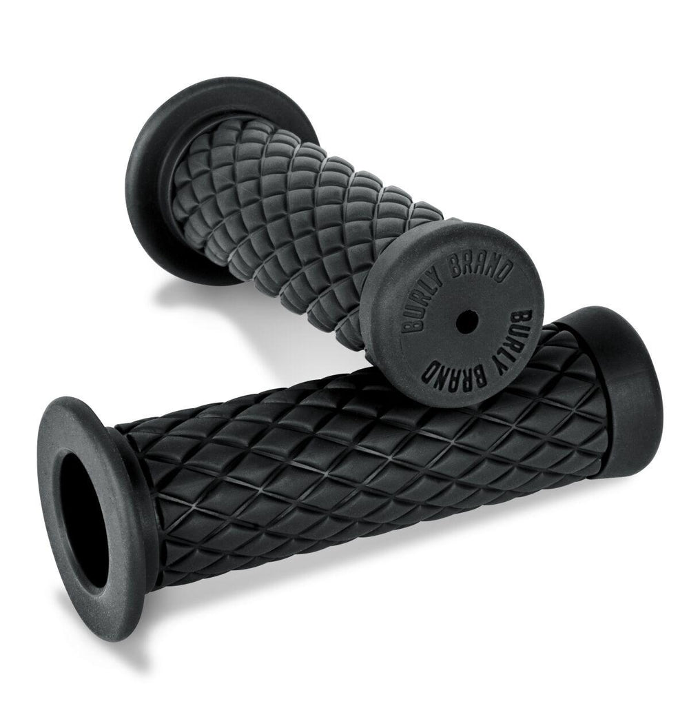 Burly 1" Custom Bike Diamondback Grips - Black