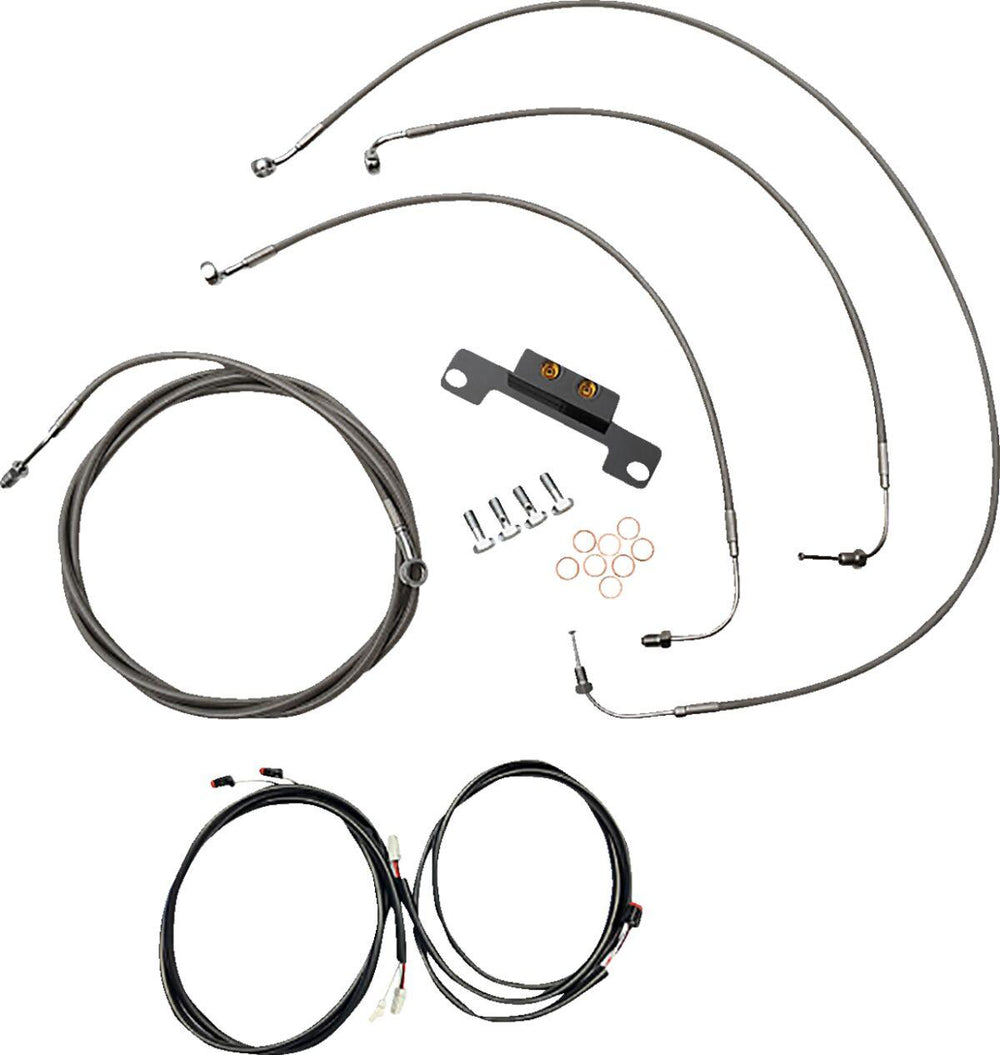 LA Choppers Complete Plug-and-Play Cable Kit For Harley Davidson FLH 1868 ABS 2021 Standard - Clear-Coated