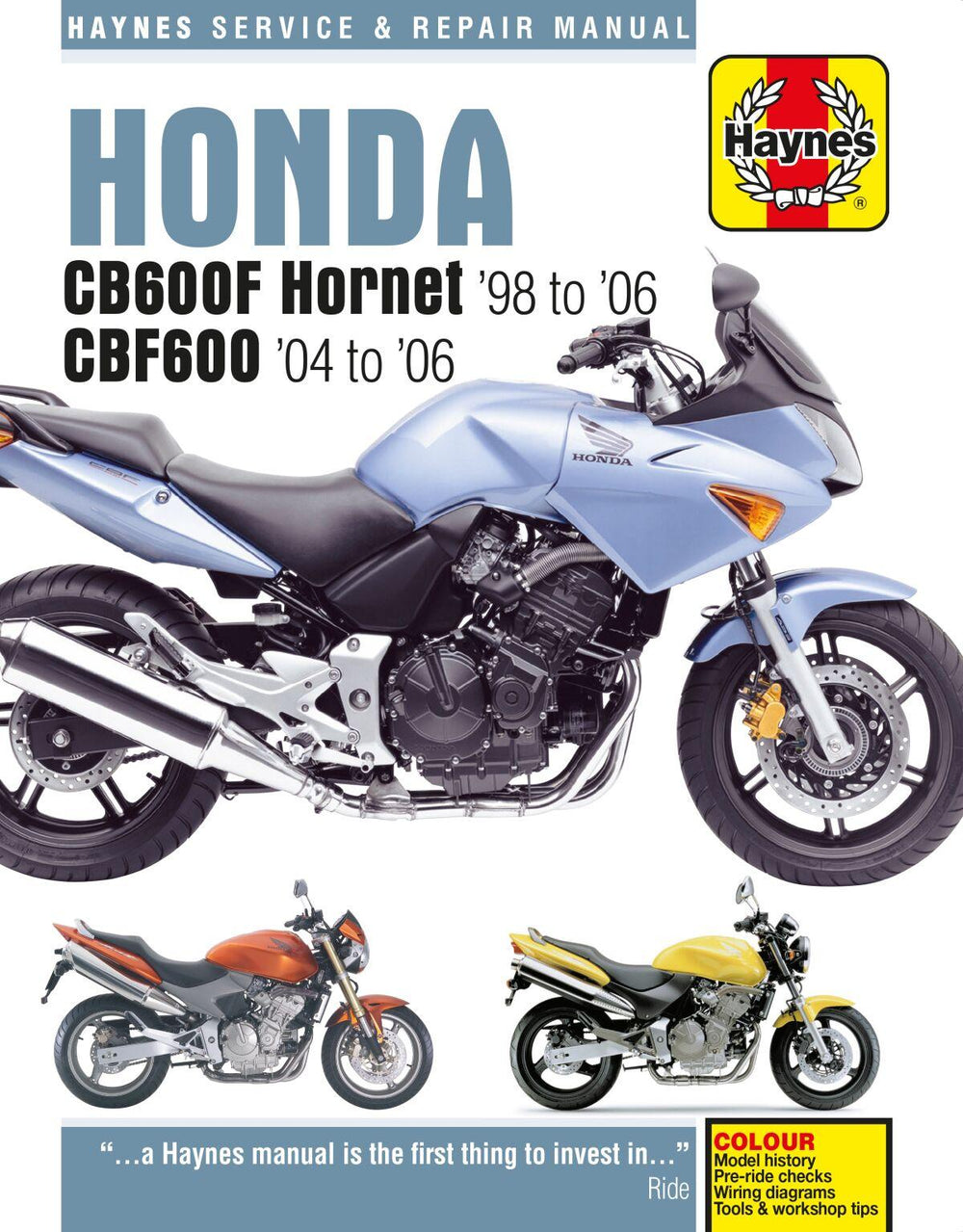 Haynes Service Manual For Honda CB600F 1998-2006