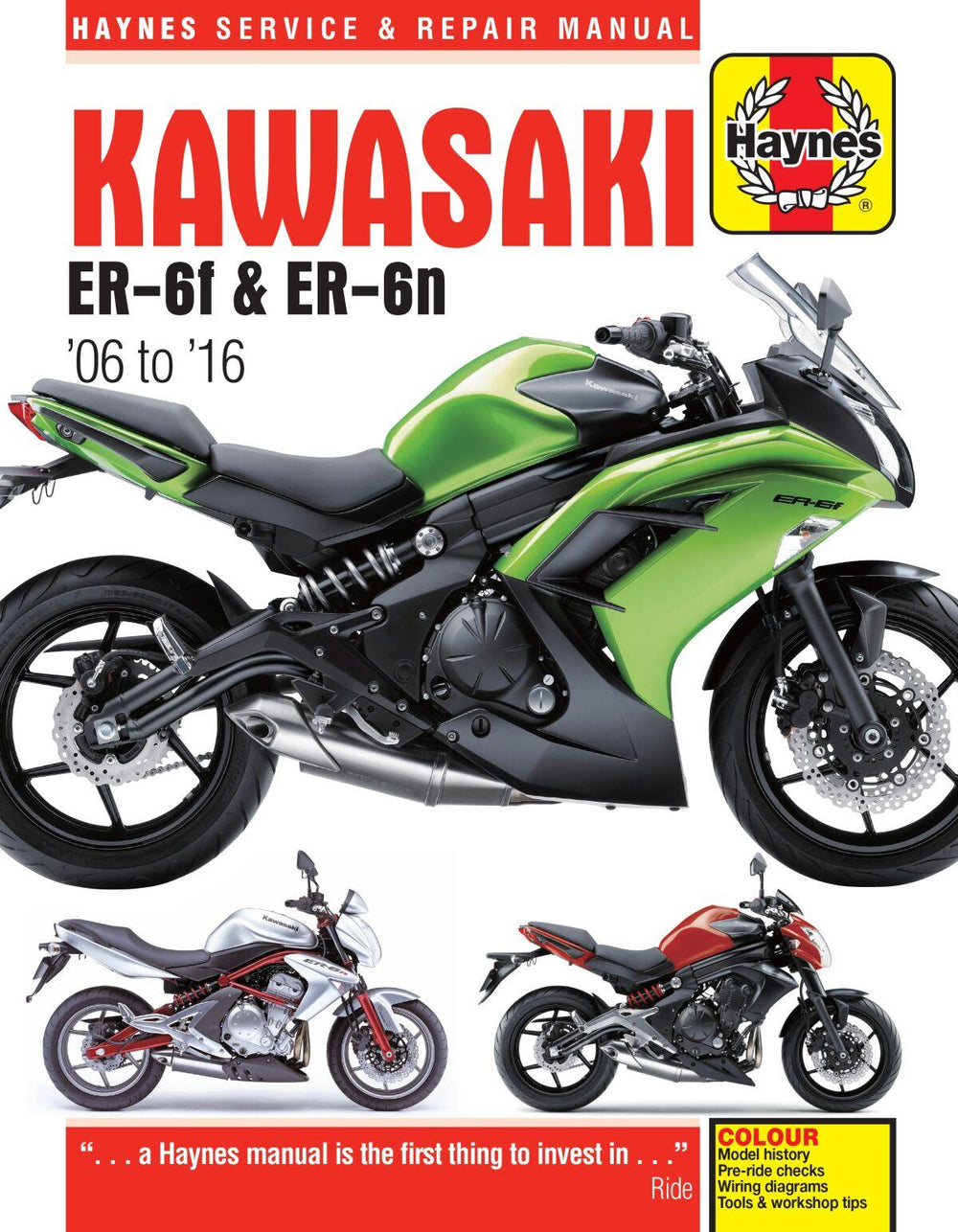 Haynes Service Manual For Kawasaki ER-6F 650 2006-2016
