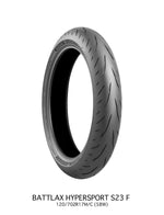 Bridgestone Battlax Hypersport S23 Front Tyre TL 58W 120 70ZR17"