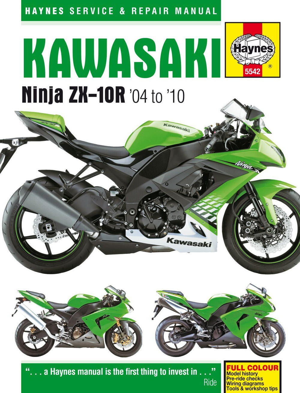 Haynes Service Manual For Kawasaki ZX-10 R 1000 2004-2010