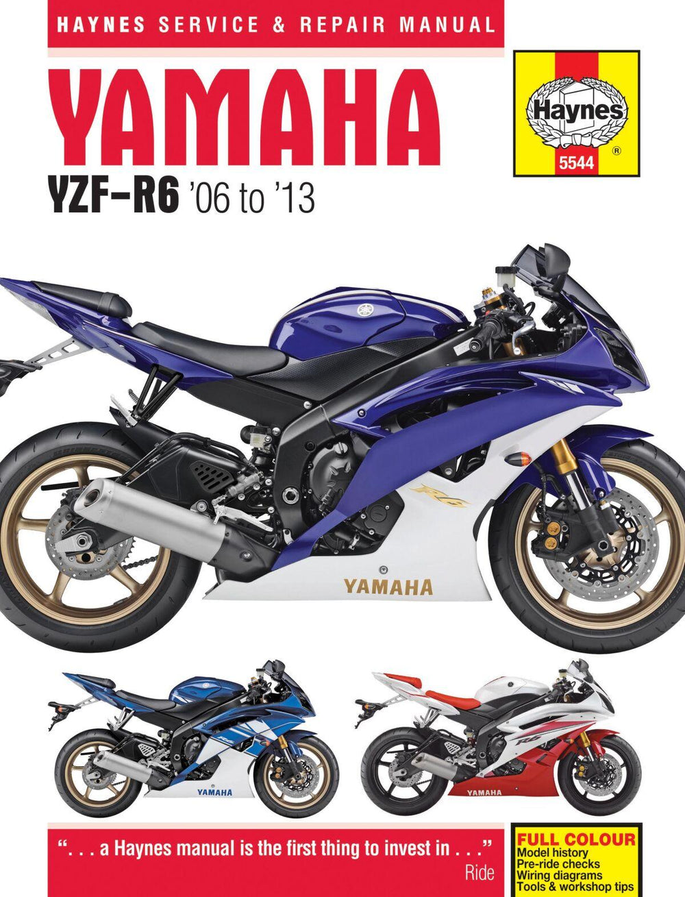 Haynes Service Manual For Yamaha YZF-R6 600 2006-2013