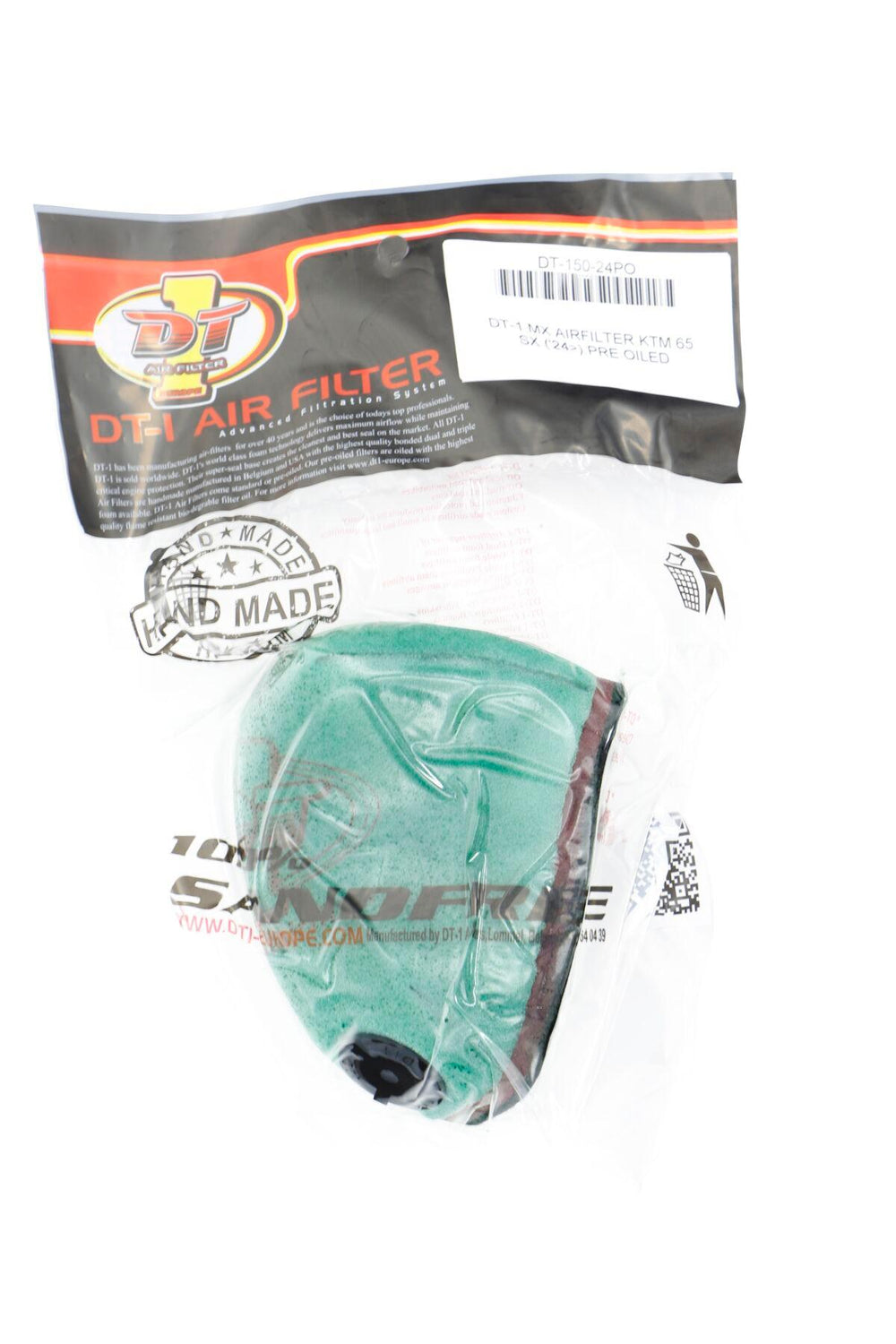 DT-1 Pre-Oiled Air Filter For Gas Gas MC65 2024-2026 - Green