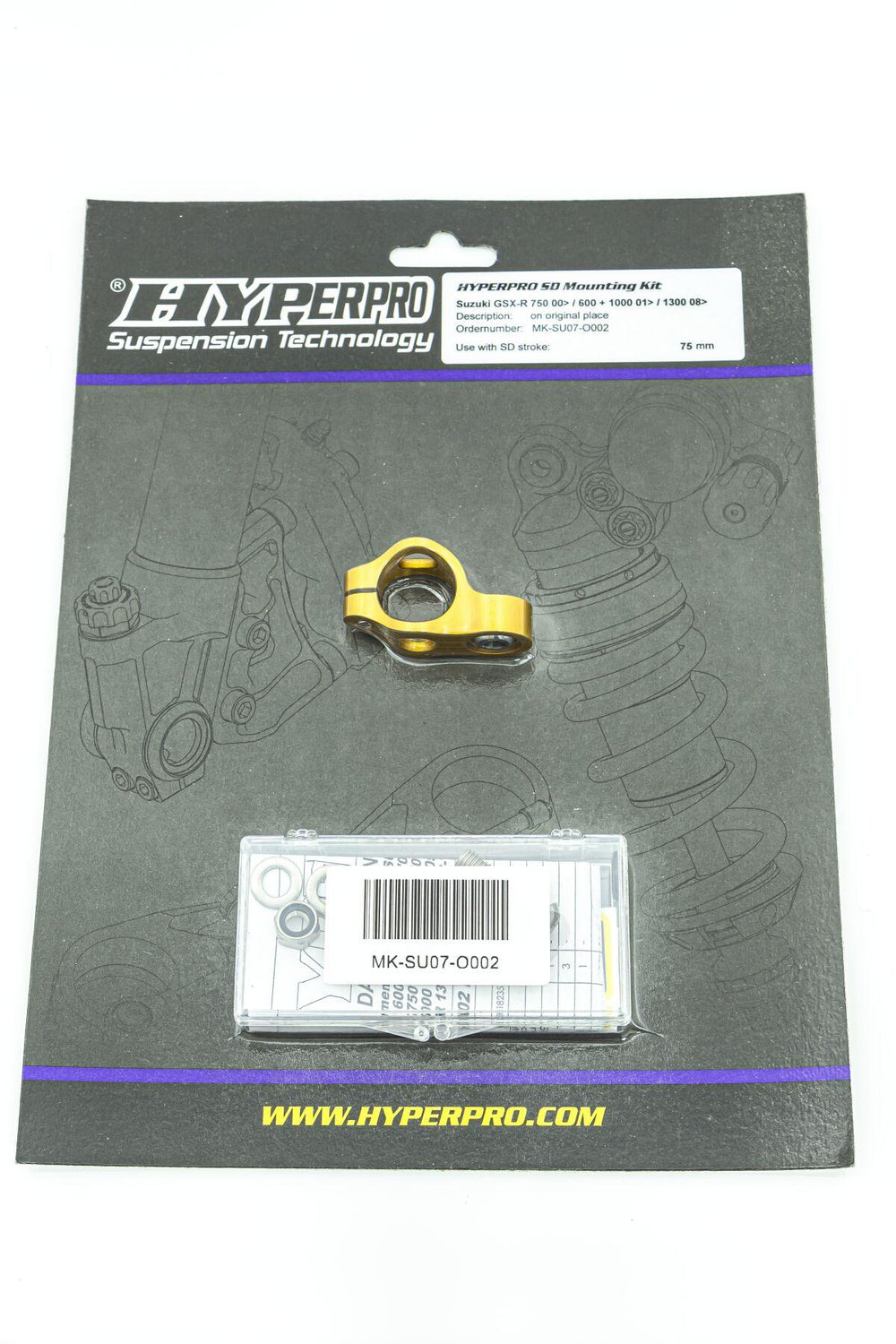 Hyperpro Steering Damper Mounting Kit For Suzuki GSX1300R 2008-2017 - Gold