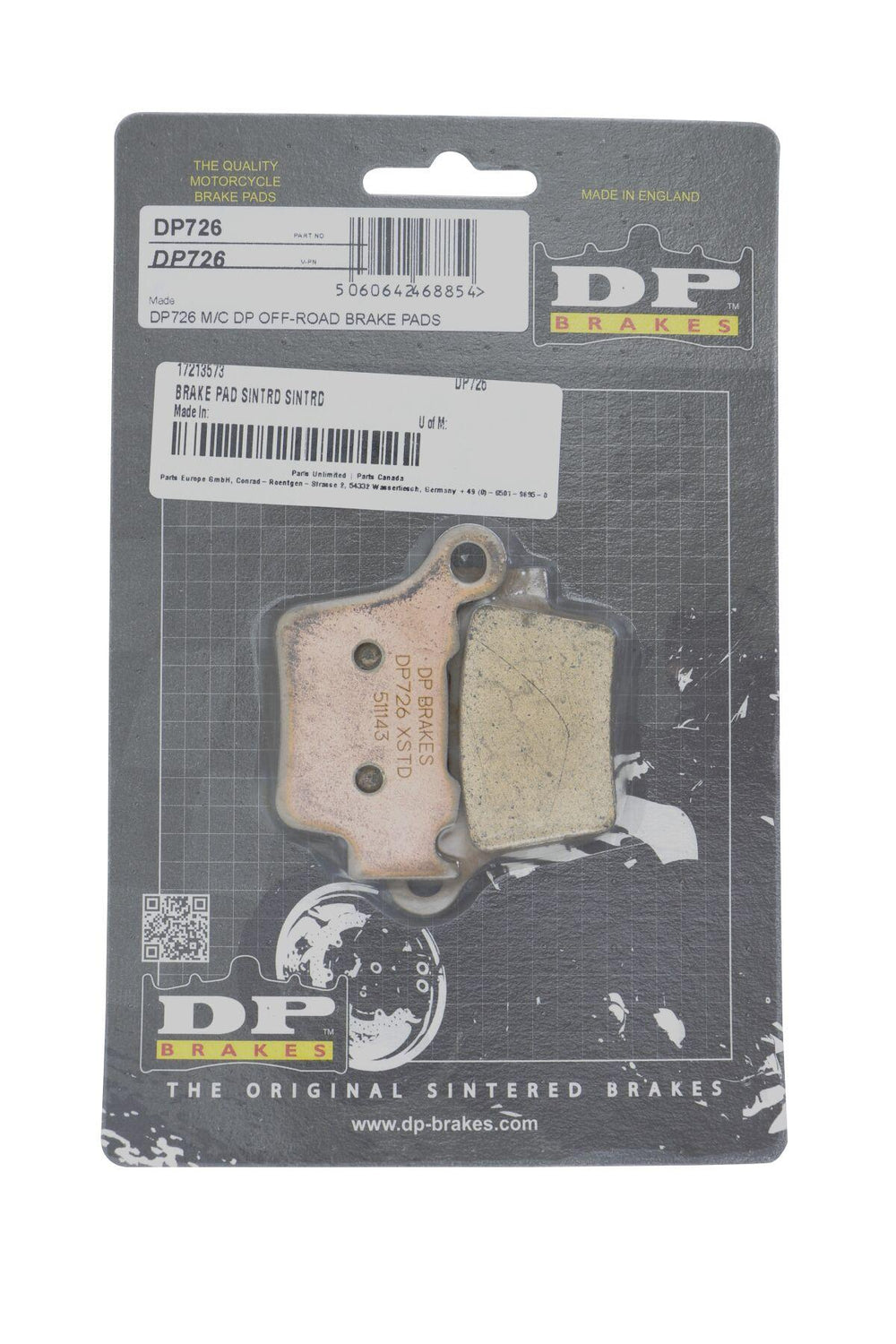 DP Brakes Sintered Metal Brake Pads For Gas Gas MC65 2023-2024