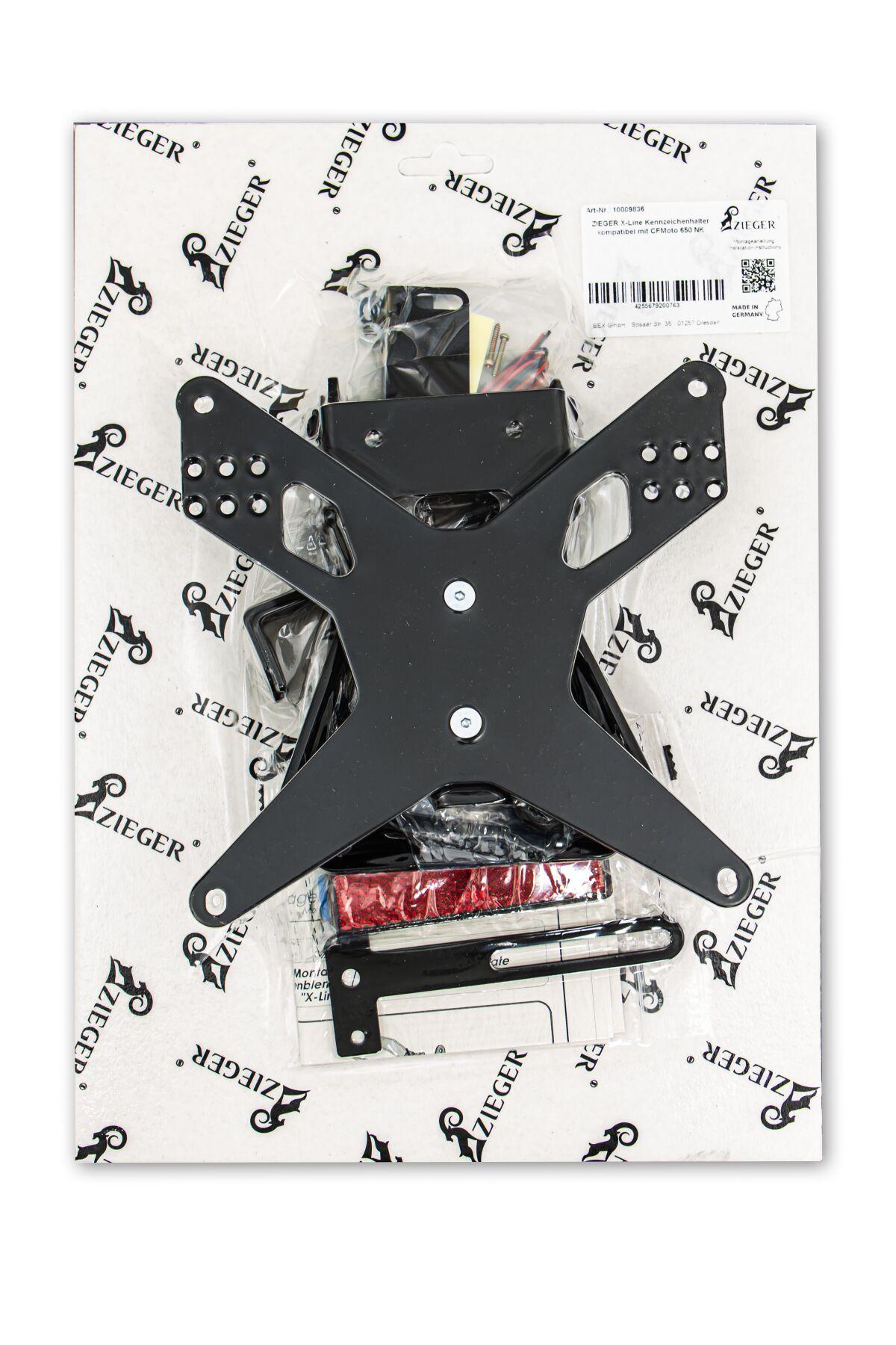 Zieger License Plateholder Type E For CF Moto NK 650 ABS 2020-2024 Rea ...
