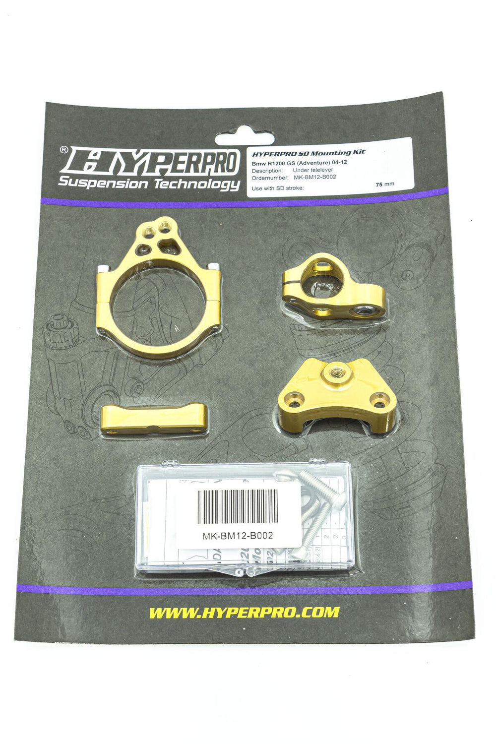 Hyperpro Steering Damper Mounting Kits For BMW R 1200 GS 2004-2013 - Gold