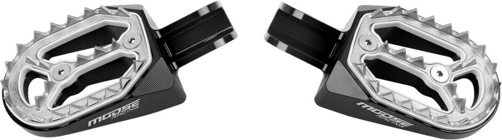Moose Racing Qualifier Foot Pegs For Suzuki DL 1050 XT ABS 2020 - Black/Chrome