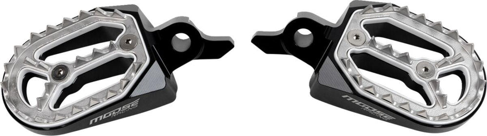 Moose Racing Qualifier Foot Pegs For Yamaha WRF250 2024-2025 - Black/Chrome