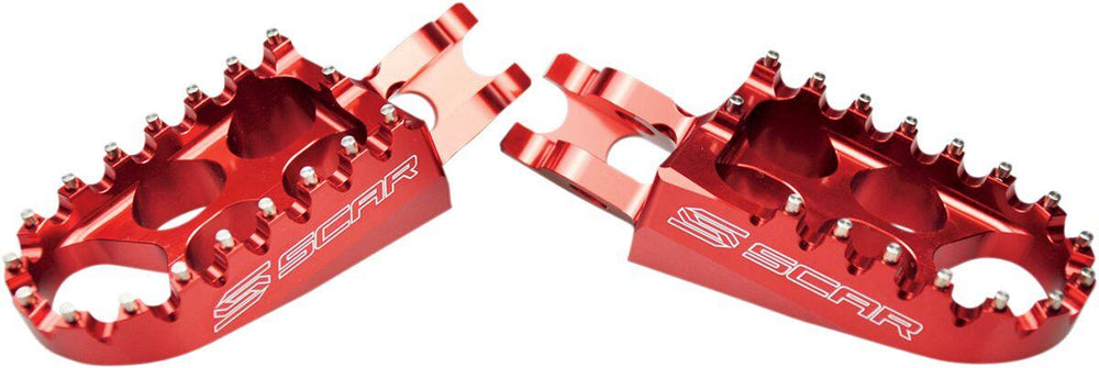 Scar Standard Foot Pegs For Honda CR125 2002-2007 - Red