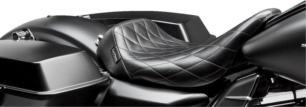 LE Pera Bare Bones Solo Seat For Harley Davidson FLHR 1584 2008-2011 Diamond Stitch - Black