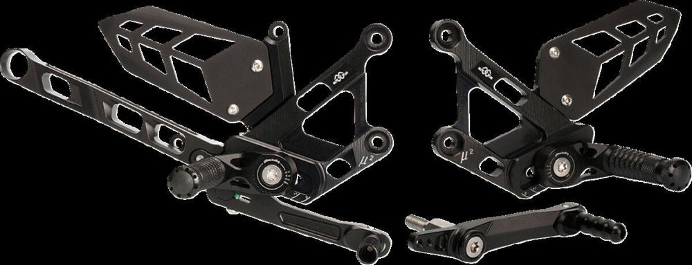 Gilles MUE2 Rearset For Yamaha MT-10 ABS 2016-2021 - Black/Silver