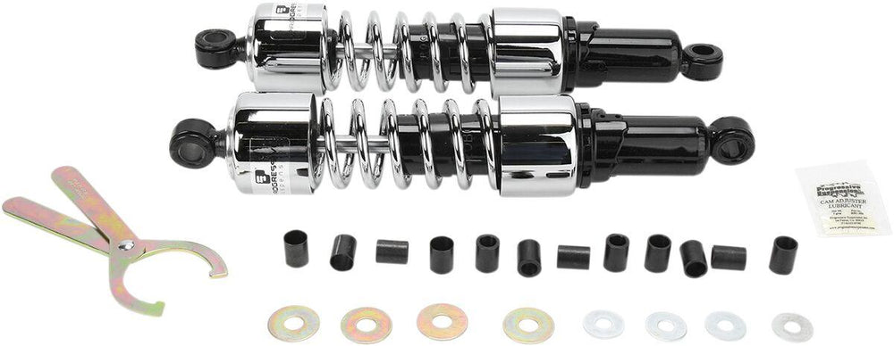 Progressive Suspension 412 Series Cruiser Shocks For Laverda 1000 3C 1972-1976 362.00 mm (14.25") - Black/Chrome