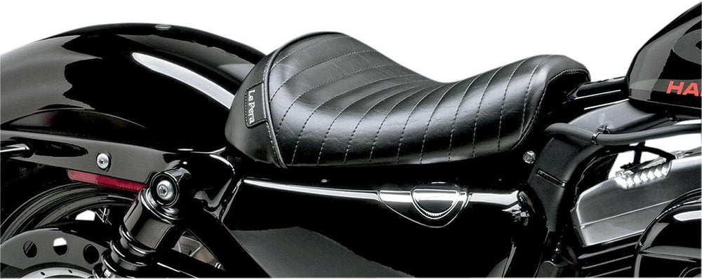 LE Pera Bare Bones Solo Seat For Harley Davidson XL1200C 2004-2019 Pleated - Black